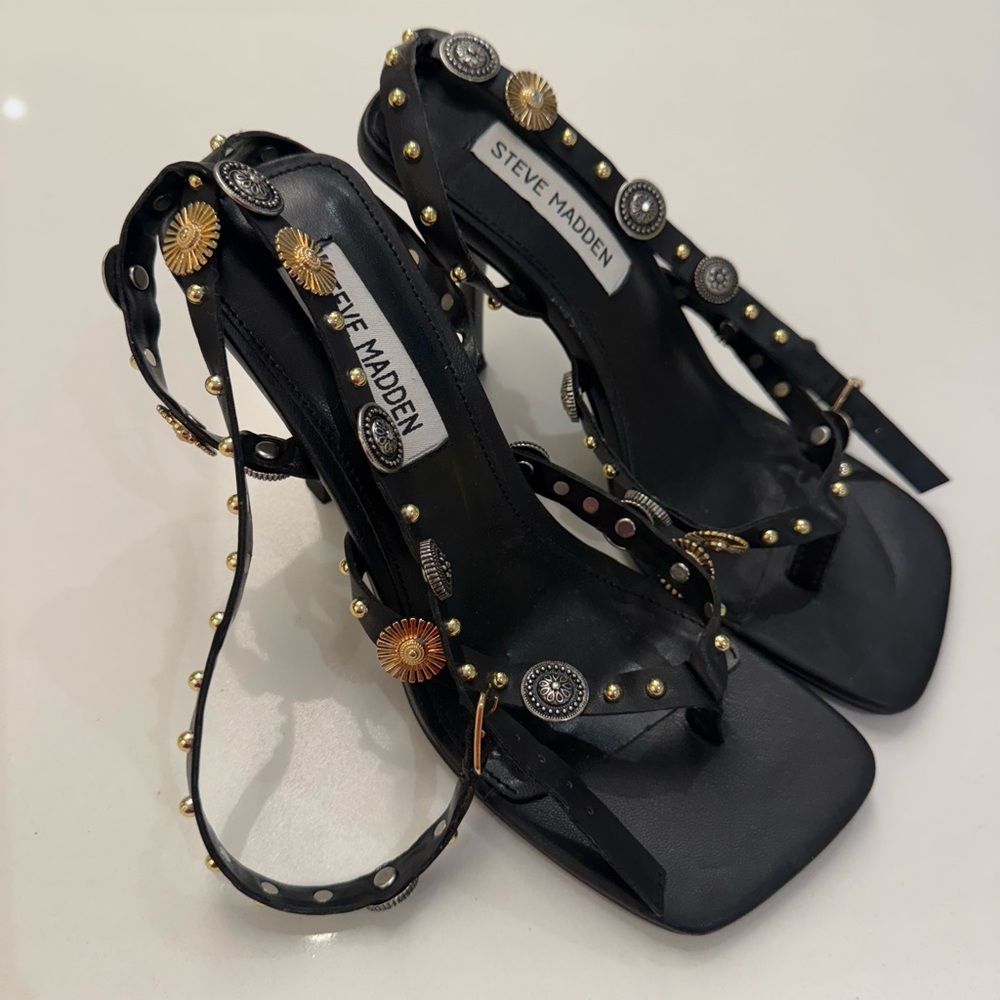 Steve Madden Asha Ankle Strap Sandal Black, Size‎ 6 - Picture 11 of 14